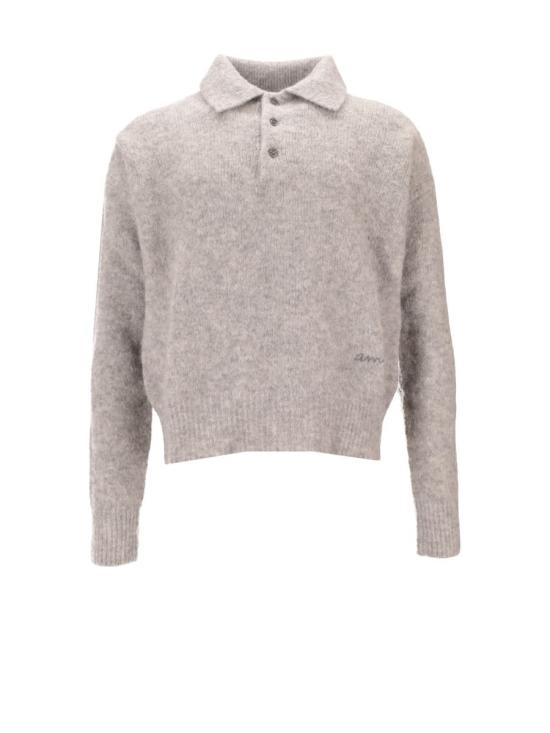 25FW 아미 알파카 아미 롱 슬리브 폴로 스웨터 HPL405KN0021 050 GRIS