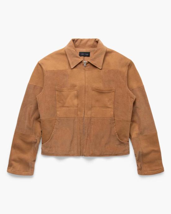  레스 티엔 자켓 레 티엔 패치워크 유틸리티 재킷 브라운