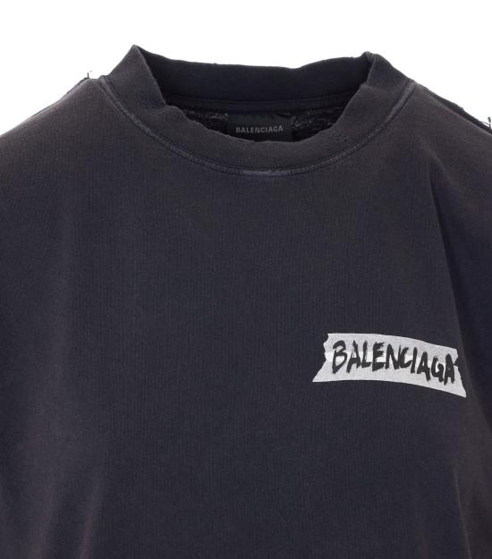 26SS 발렌시아가 반팔 티셔츠 850990TTVL61041 Black - BALENCIAGA