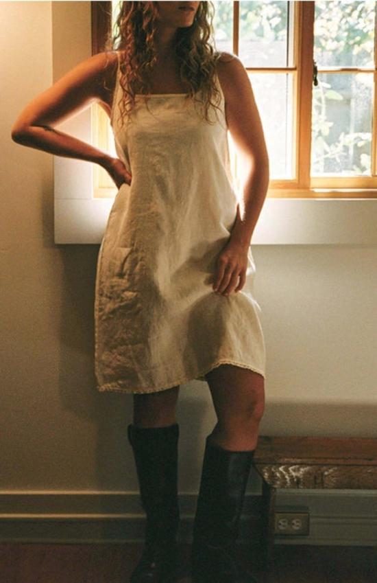  LA RELAXED 숏 원피스 라 릴렉스드 자르댕 린넨 드레스 - OTHER BRANDS