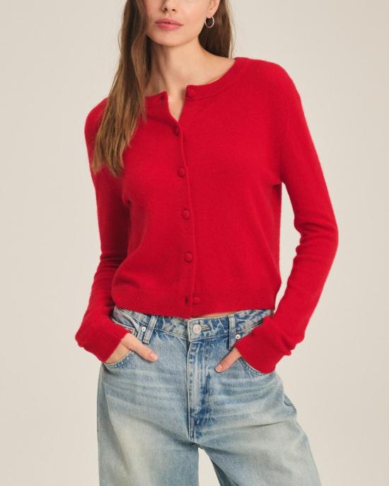  벨벳 가디건 놀리  레드