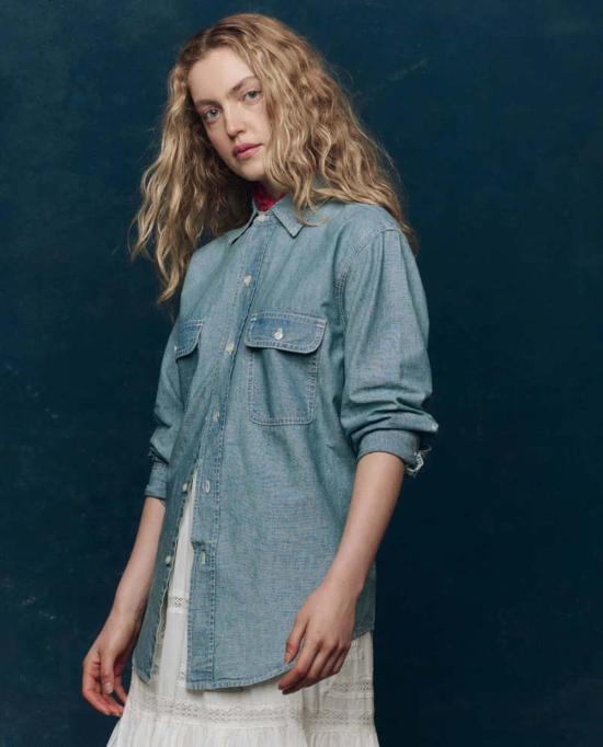  더 그레이트 데님 셔츠 위대한 장인 셔츠 철도 워시 - THE GREAT