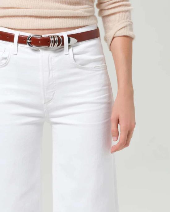  시티즌 오브 휴머니티 데님 팬츠 시티즌스 오브 휴머니티 라이라 와이드 레그 크롭 로우 헴 진 화이트 - CITIZEN OF HUMANITY