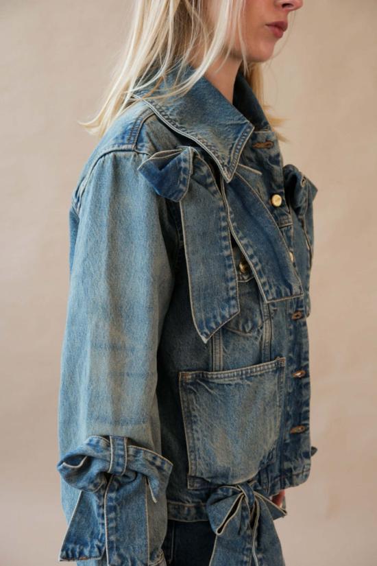  가니 데님 자켓 틴트 리지드 데님 재킷 미드 블루 빈티지 - GANNI