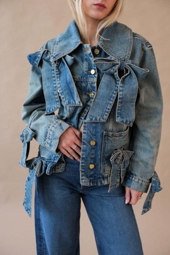  가니 데님 자켓 틴트 리지드 데님 재킷 미드 블루 빈티지 - GANNI