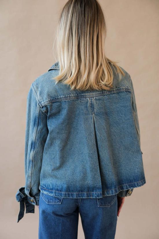  가니 데님 자켓 틴트 리지드 데님 재킷 미드 블루 빈티지 - GANNI