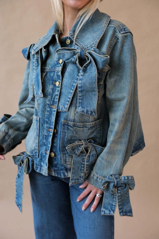  가니 데님 자켓 틴트 리지드 데님 재킷 미드 블루 빈티지 - GANNI