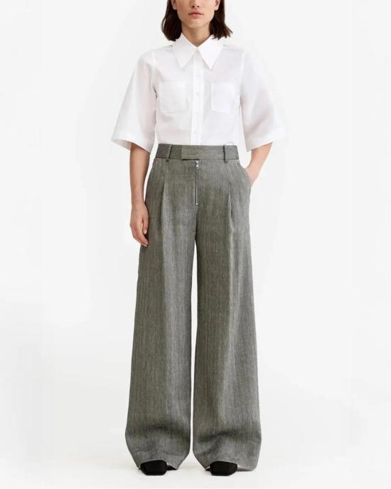  Smythe 스트레이트 팬츠 스미스 노출형 지퍼 주름 팬츠 그레이 - OTHER BRANDS