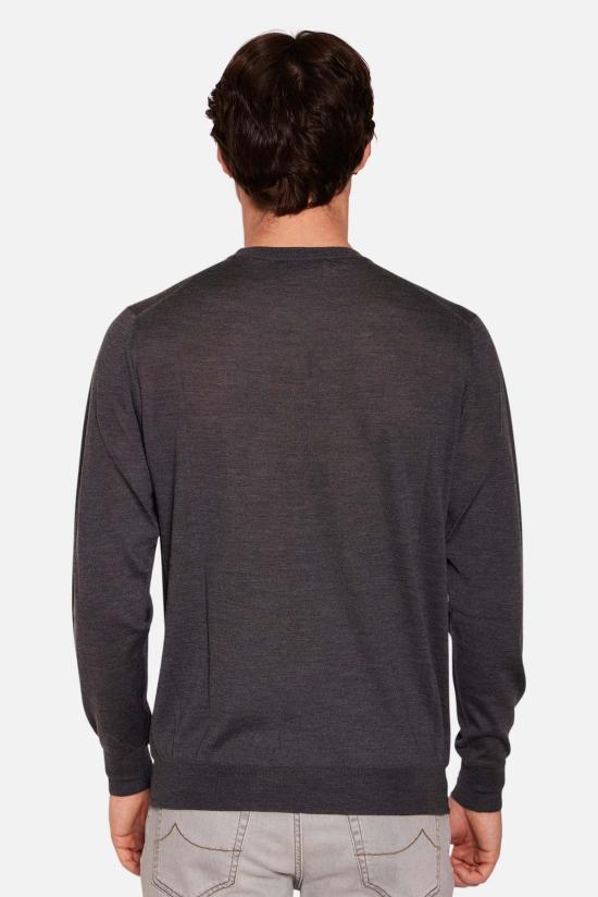  필리포 드 로렌티스 스웨터 필리포 데 로렌티스 울 실크 캐시미어 크루넥  차콜 - FILIPPO DE LAURENTIIS