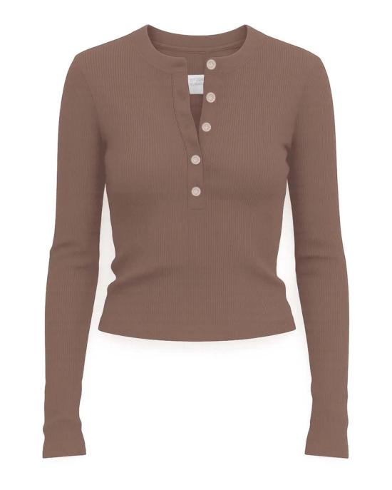  시티즌 오브 휴머니티 긴팔 티셔츠 인류 시민들 Varra Henley Top Brown