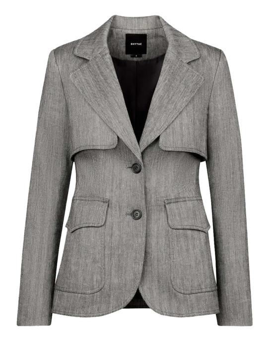  스미스 수트 자켓 스톰 플랩 블레이저 그레이