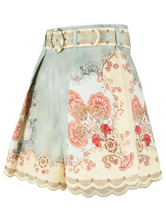 26SS 짐머만 숏팬츠 4558ARS263WALLPAPER FLORAL MINT Multicolor - ZIMMERMANN