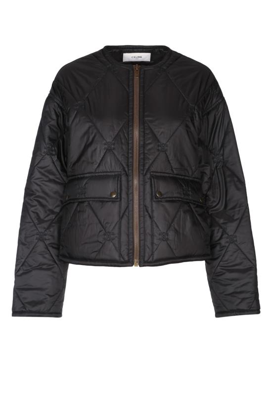 26SS 셀린느 라이트 나일론 퀼트 재킷 RV12F1474 38NO Black