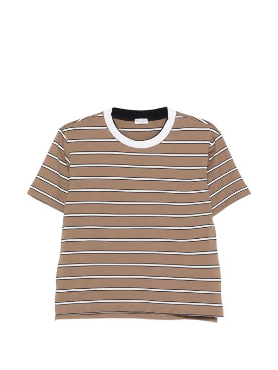 26SS 브루넬로 쿠치넬리 반팔 티셔츠 MQ984ES800 C7042 Brown