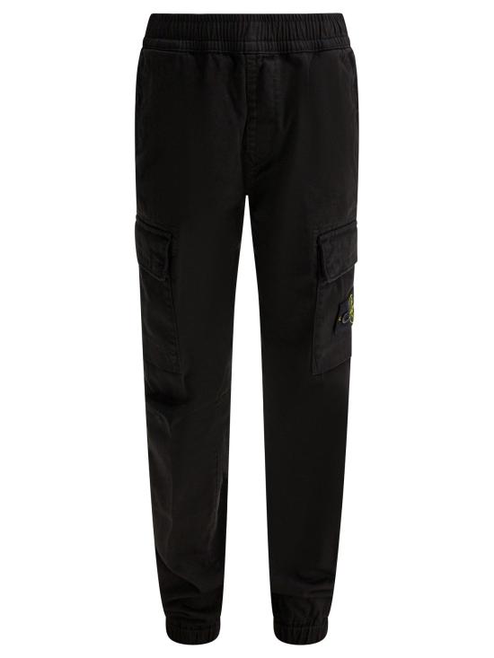 26SS [키즈] 스톤 아일랜드 스트레이트 팬츠 3100005 S0012V0029 BLACK