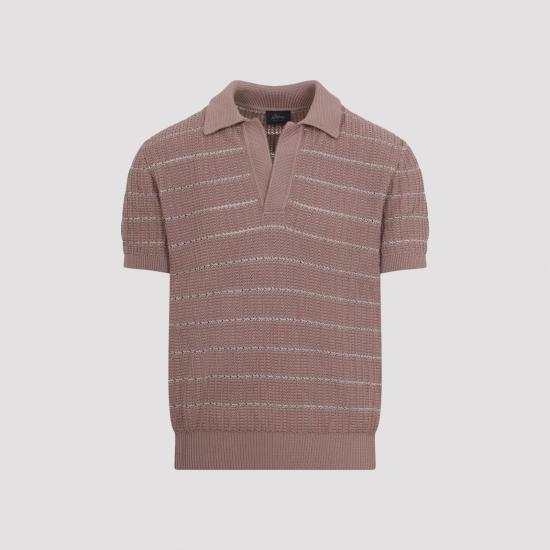 26SS 브리오니 폴로 티셔츠 UMKC0L PDK13 6768 ROSE MOLE POWDER PINK PURPLE - BRIONI