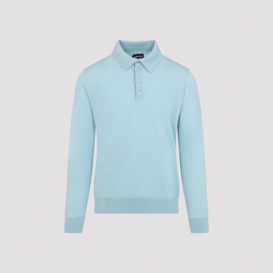 26SS 조르지오 아르마니 스웨터 8NSF03 SM99Z U9192 AQUAMARINE BLUE - GIORGIO ARMANI