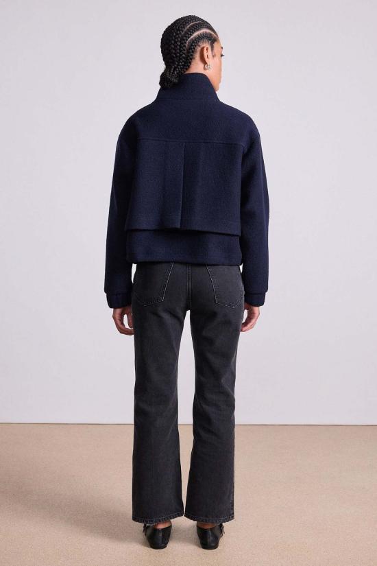  어피스 어파트 봄버 자켓 Apiece Apart Selva 크롭 봄버 재킷 미드나잇 - APIECE APART