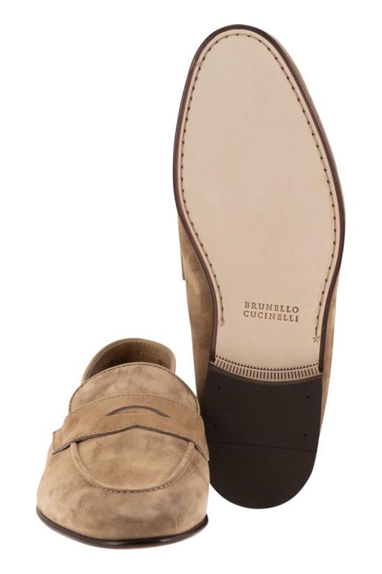 26SS 브루넬로 쿠치넬리 스웨이드 소프트 페니로퍼 MZUCAHG730 C2767 BROWN - BRUNELLO CUCINELLI