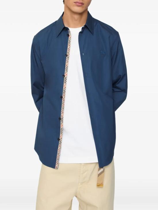 26SS 버버리 레귤러핏 코튼 포플린 셔츠 8122006 B4382 BLUE - BURBERRY