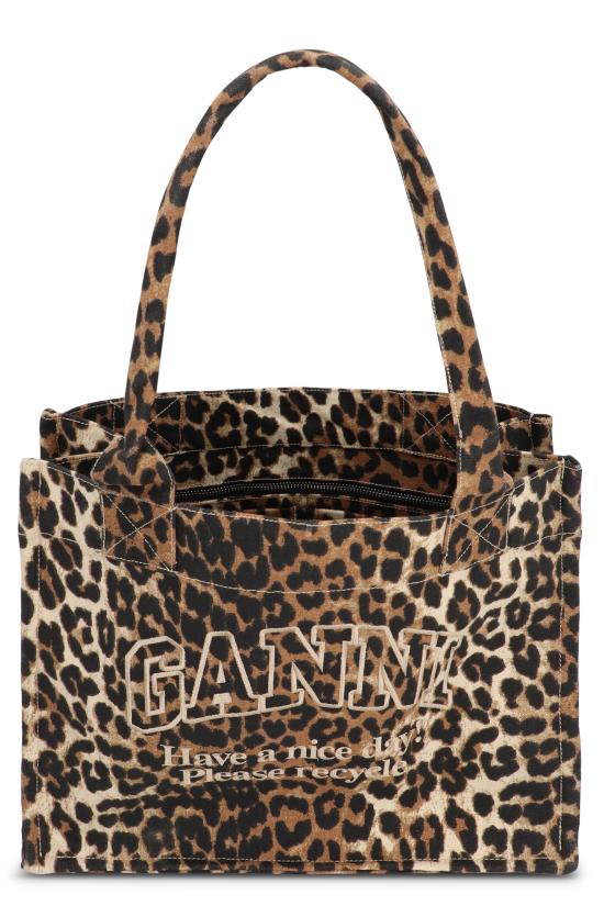 26SS 가니 라지 캔버스 토트백 A7179 943 ANIMALIER - GANNI
