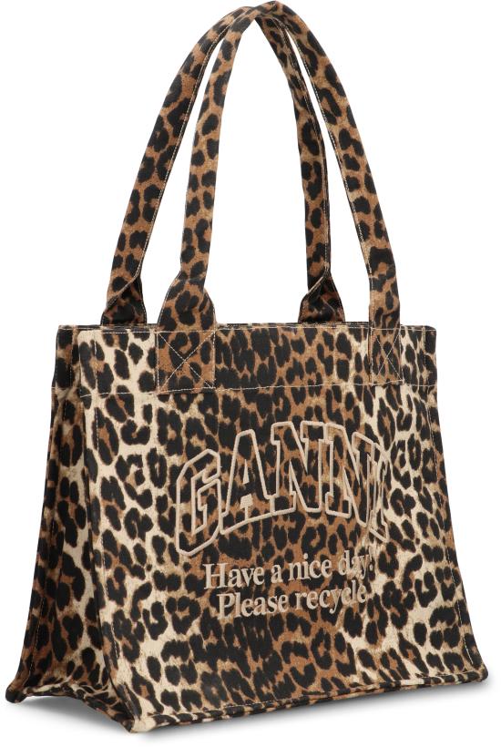 26SS 가니 라지 캔버스 토트백 A7179 943 ANIMALIER - GANNI