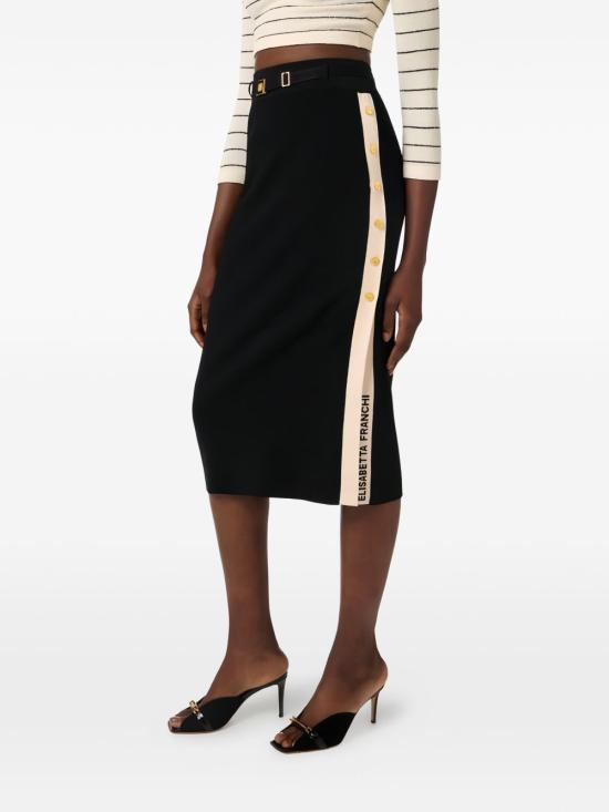 26SS 엘리자베타프랜치 미디 스커트 GK27S61E2685 BLACK - ELISABETTA FRANCHI
