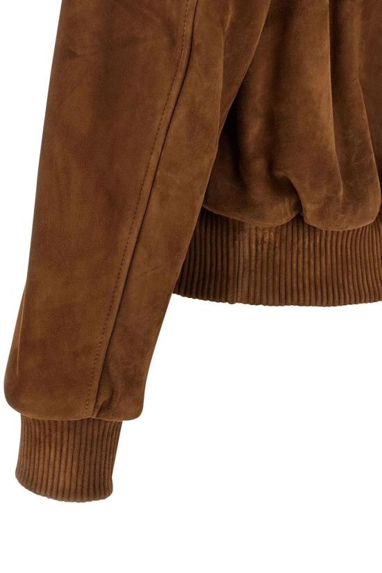 25FW 아미 스웨이드 가죽 지퍼 자켓 H25HJK152LH0059 216 NOISETTE - AMI