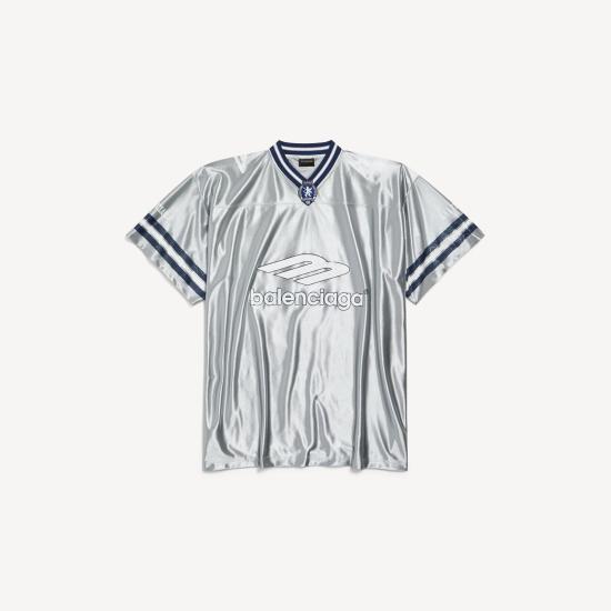 26SS 발렌시아가 반팔 티셔츠 857113TTVQ7 1461 GREYWHITE