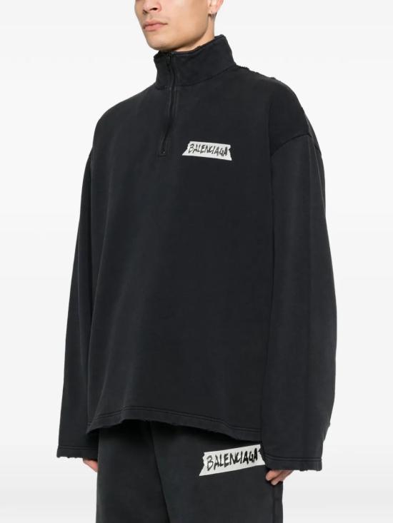 26SS 발렌시아가 스웨터 850438TTVL7 1041 FADEDBLACK - BALENCIAGA
