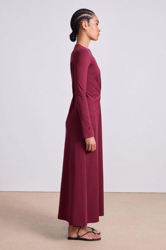  어피스 어파트 롱 원피스 Apiece Apart Volta Dress Black Cherry - APIECE APART