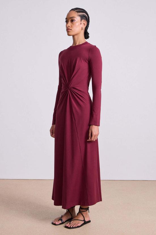  어피스 어파트 롱 원피스 Apiece Apart Volta Dress Black Cherry - APIECE APART