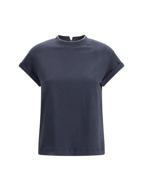 26SS 브루넬로 쿠치넬리 반팔 티셔츠 M0T18BD200 C4224 BLUE