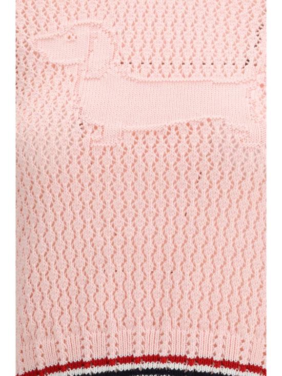 26SS 톰브라운 코튼 포인텔레 스티치 헥터 RWB 티 FKA511AY3062 642 - THOM BROWNE