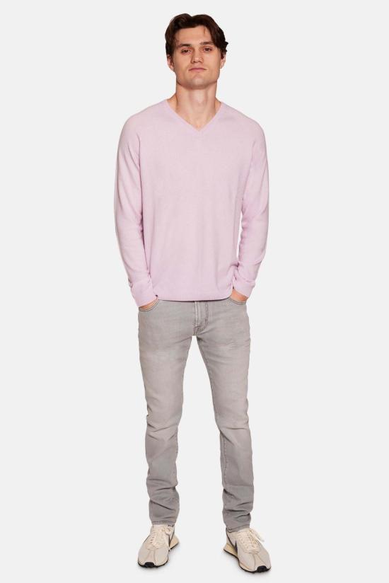  블루&크림 스웨터 포드 캐시미어 브이넥 - BLUE&CREAM