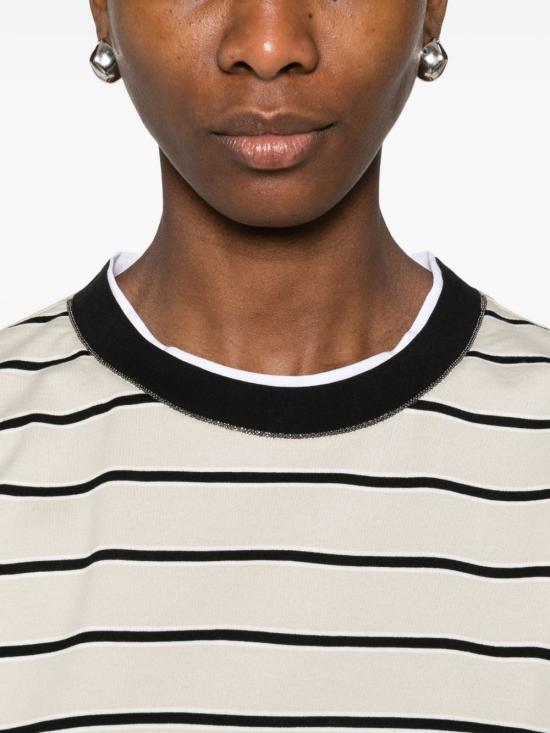 26SS 브루넬로 쿠치넬리 반팔 티셔츠 MQ984ES810 C7041 Beige - BRUNELLO CUCINELLI