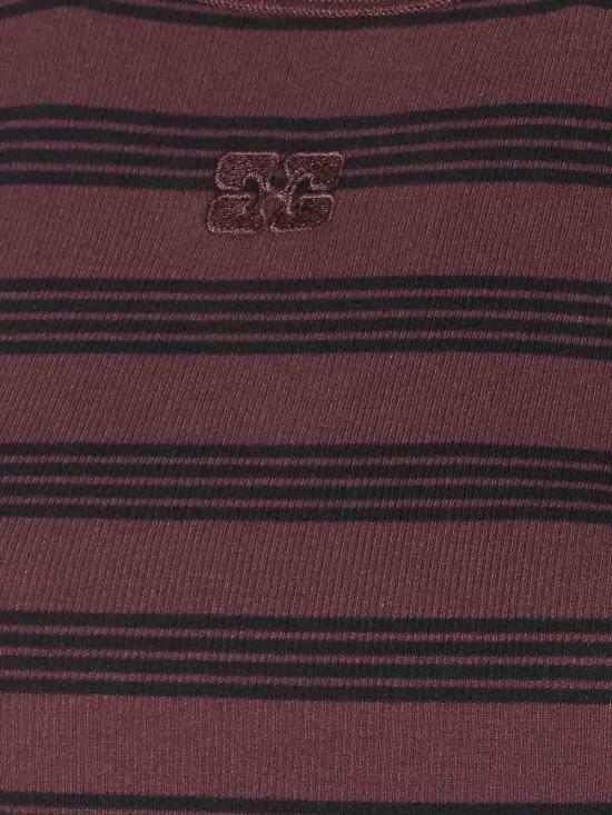 26SS 가니 스트라이프 립 탱크탑 A105004900B Brown - GANNI