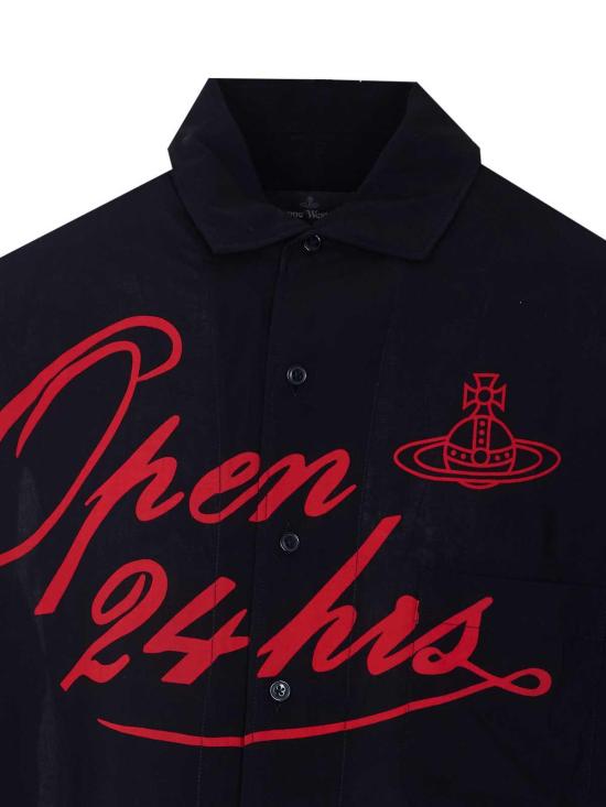 26SS 비비안웨스트우드 반팔 셔츠 2401004KW01CMN401 Black - VIVIENNE WESTWOOD