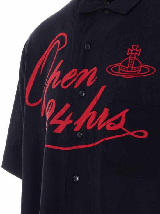 26SS 비비안웨스트우드 반팔 셔츠 2401004KW01CMN401 Black - VIVIENNE WESTWOOD