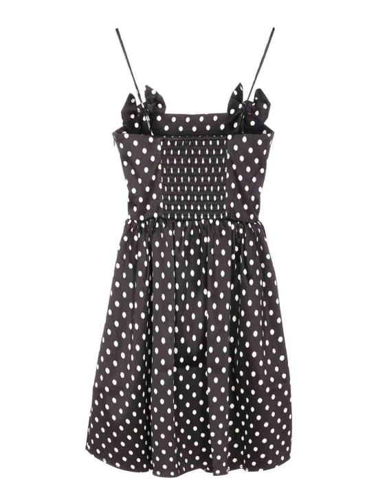 26SS 가니 폴카 도트 새틴 미니 드레스 A1030193099 Black - GANNI