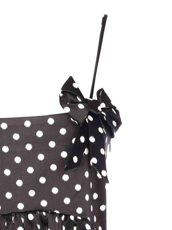 26SS 가니 폴카 도트 새틴 미니 드레스 A1030193099 Black - GANNI