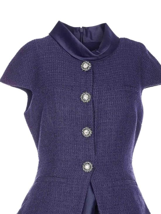 26SS 셀프 포트레이트 미디 스커트 161MNAVY Blue - SELF PORTRAIT