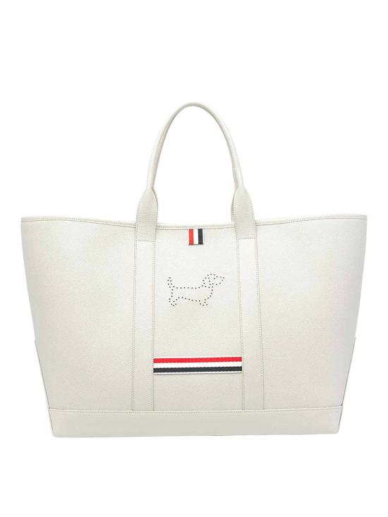 26SS 톰브라운 페블 그레인 헥터 미디엄 툴 토트백 UAG259A00198250 White