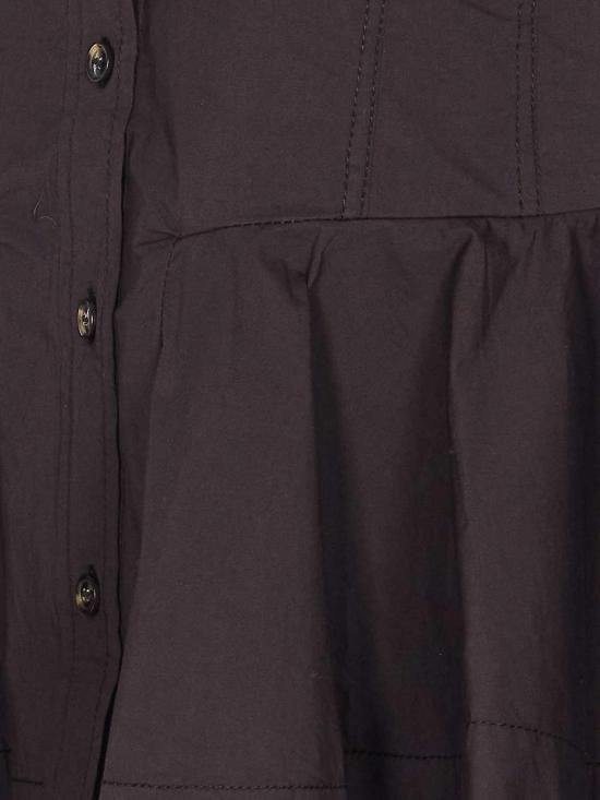 27SS 가니 쇼트 코튼 러플 셔츠 A1040093099 Black - GANNI