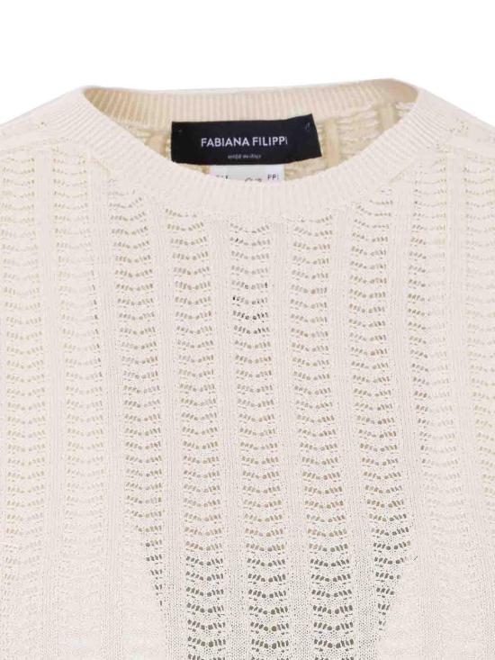 26SS 파비아나 필리피 반팔 티셔츠 MAD266F082D2900145 White - FABIANA FILIPPI