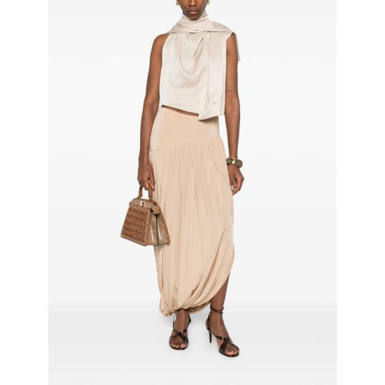 26SS 살바토레 페라가모 롱 스커트 13H492 0788180 BEIBI NEUTRALS - SALVATORE FERRAGAMO