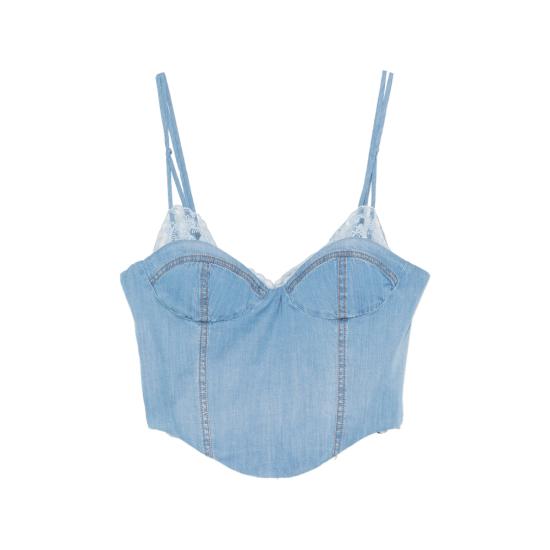 26SS 에르마노 설비노 블라우스 D482L374APUEC 73933 BLUE WHITE