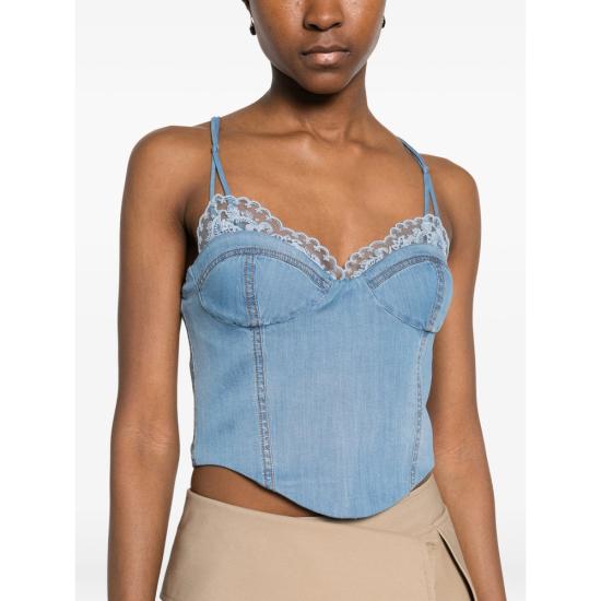 26SS 에르마노 설비노 블라우스 D482L374APUEC 73933 BLUE WHITE - ERMANNO SCERVINO