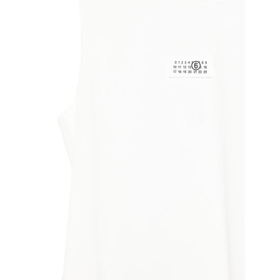 26SS MM6 메종마르지엘라 민소매 티셔츠 M20054 SH0NL0007 101 WHITE - MM6 MAISON MARGIELA