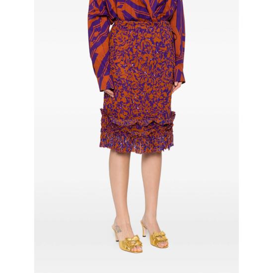 26SS 드리스 반 노튼 미디 스커트 3006 130890 353 ORANGE PURPLE - DRIES VAN NOTEN